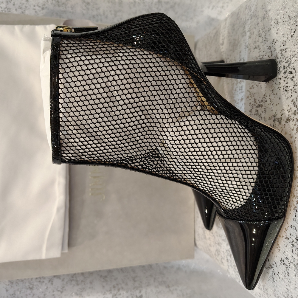 Jimmy Choo Kix Mesh Booties In Black